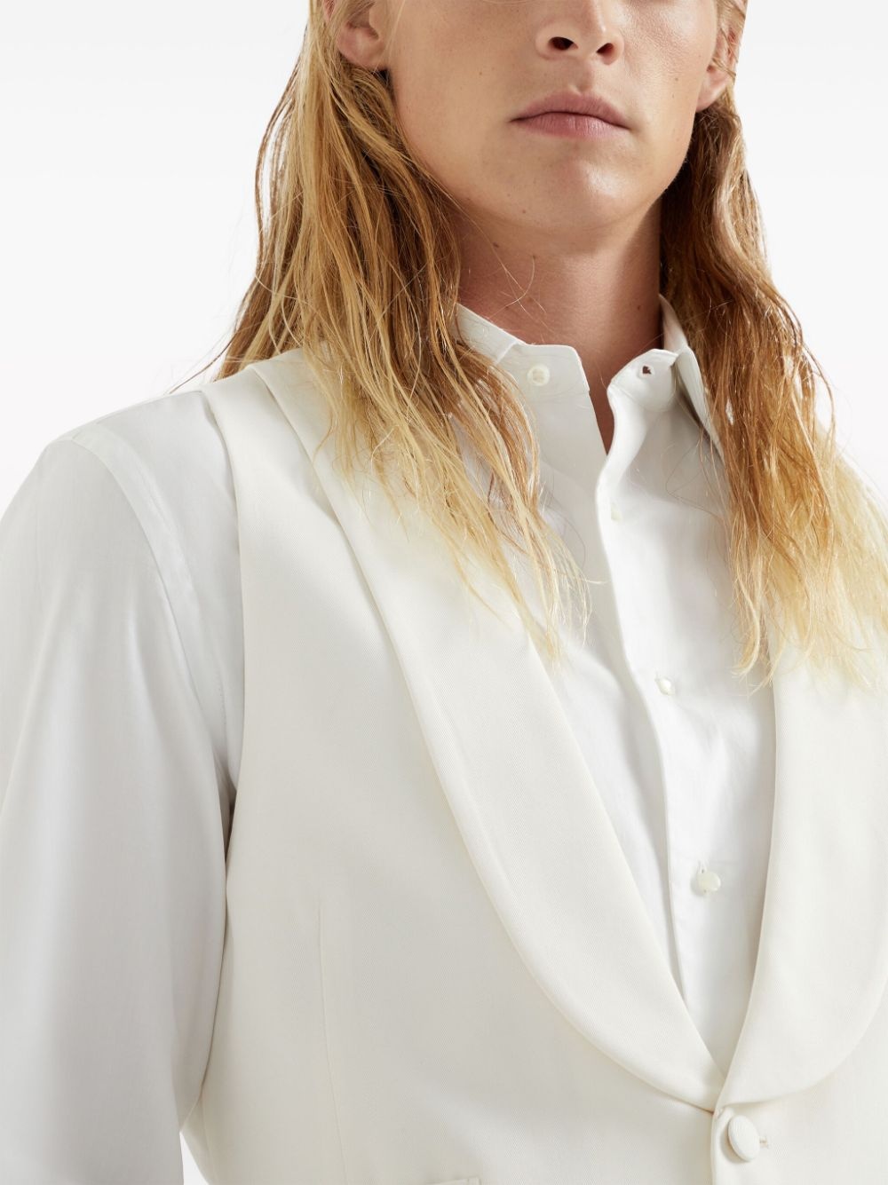 shawl-lapels silk waistcoat - 5