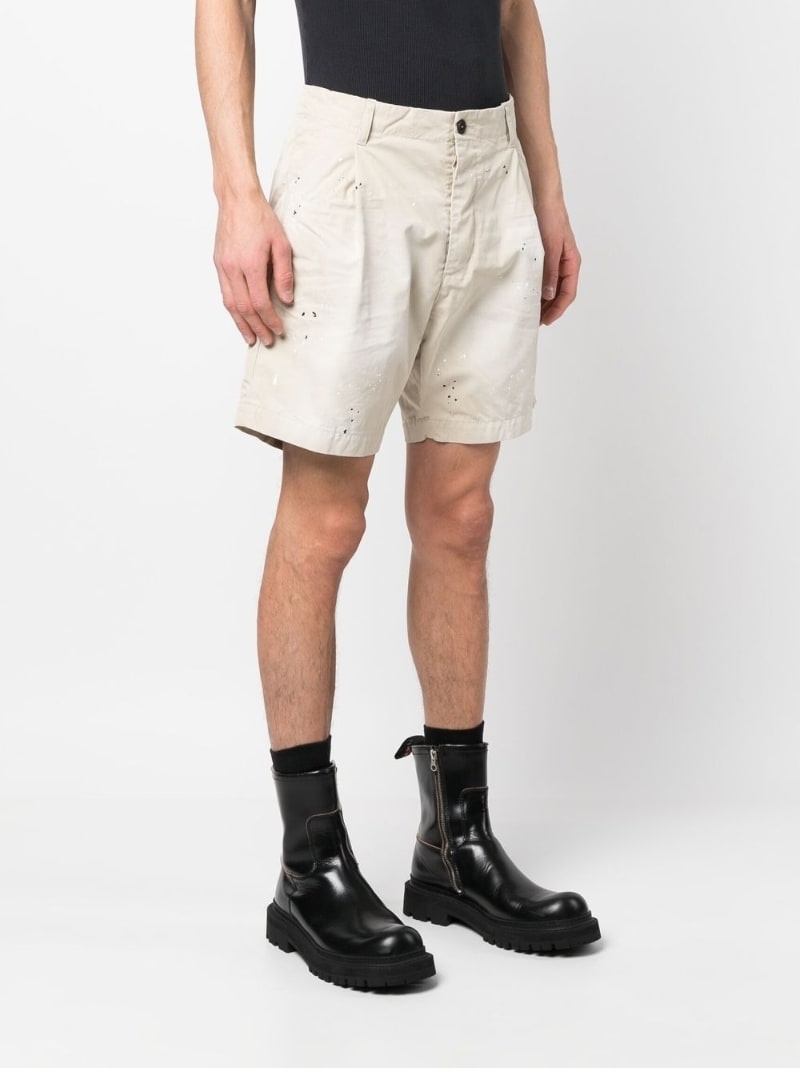 paint-splatter tailored shorts - 3