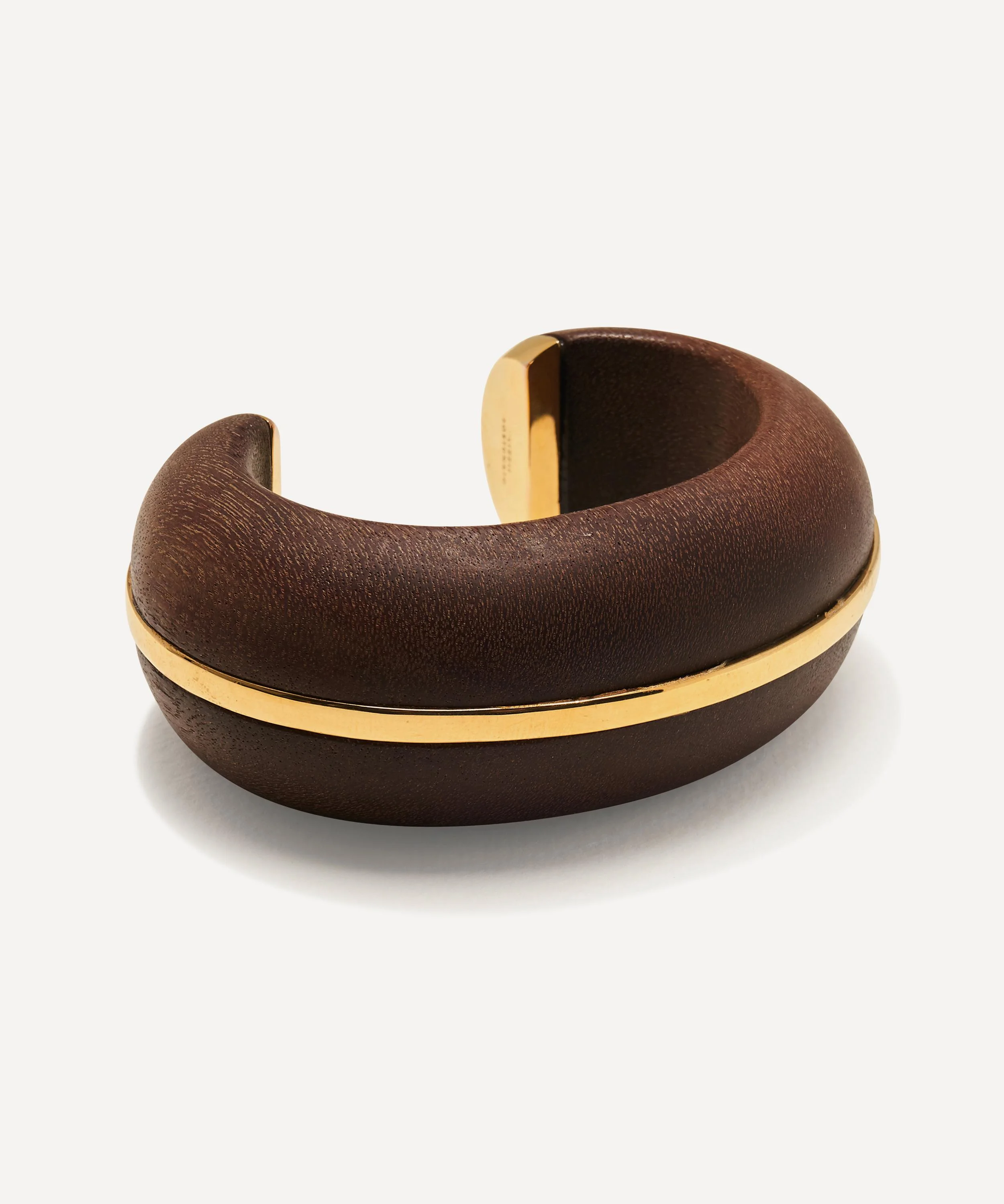 Gold-Plated Halo Cuff in Acacia Wood - 1