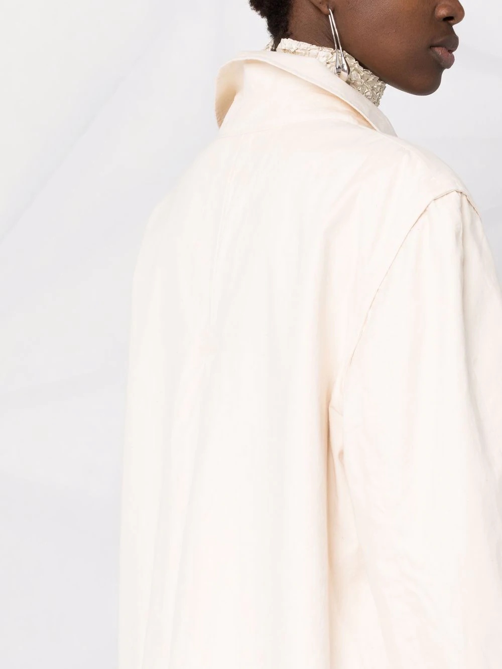single-breasted midi coat - 5