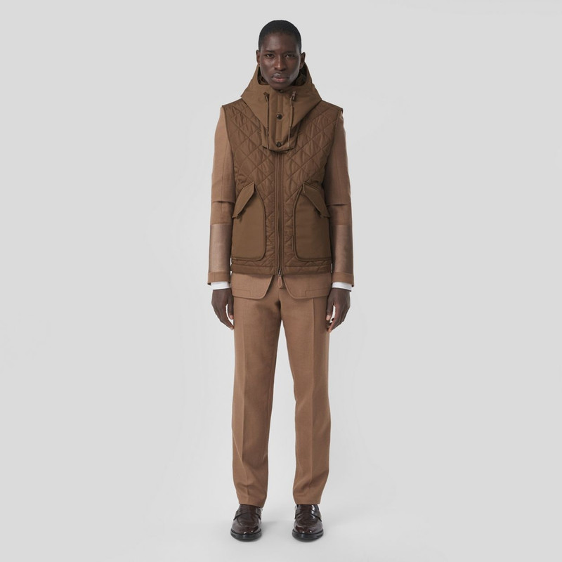 Detachable Hood Diamond Quilted Nylon Gilet 6