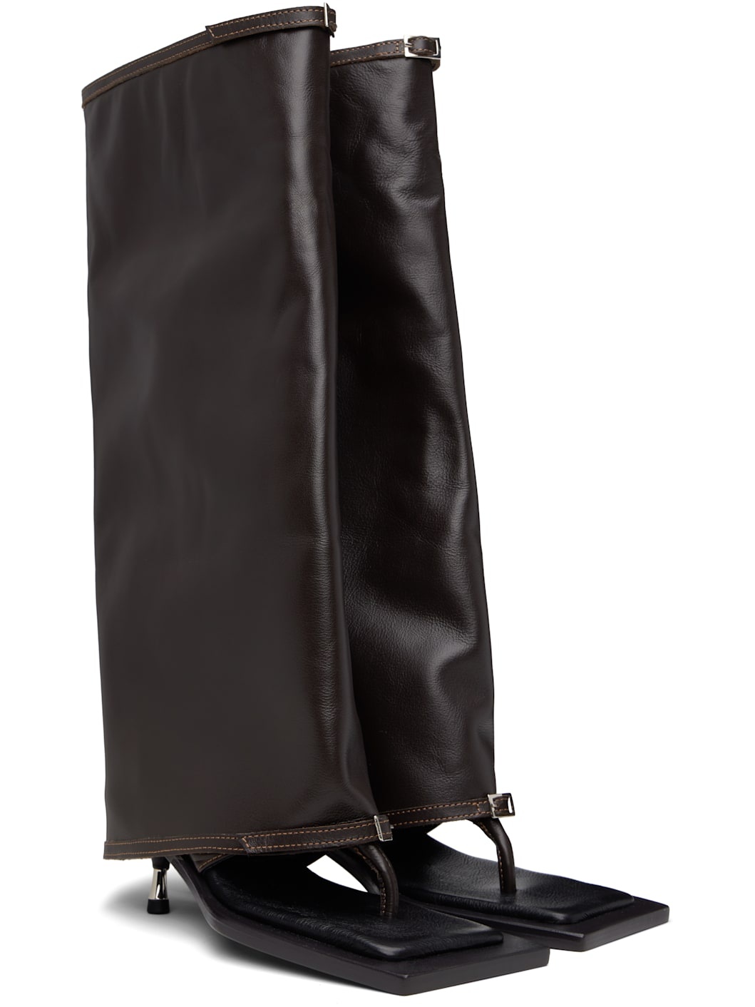 Brown Kaia Stiletto Tall Heeled Sandals - 4