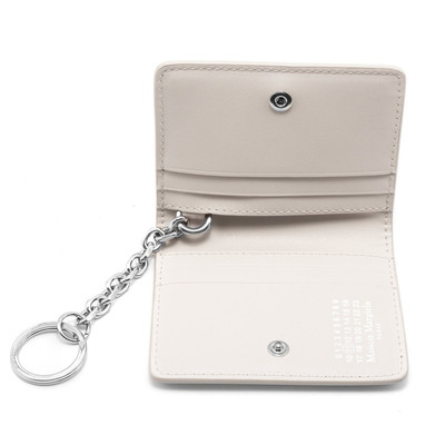 Maison Margiela Patent Leather Keychain Cardholder Greige in Greige outlook