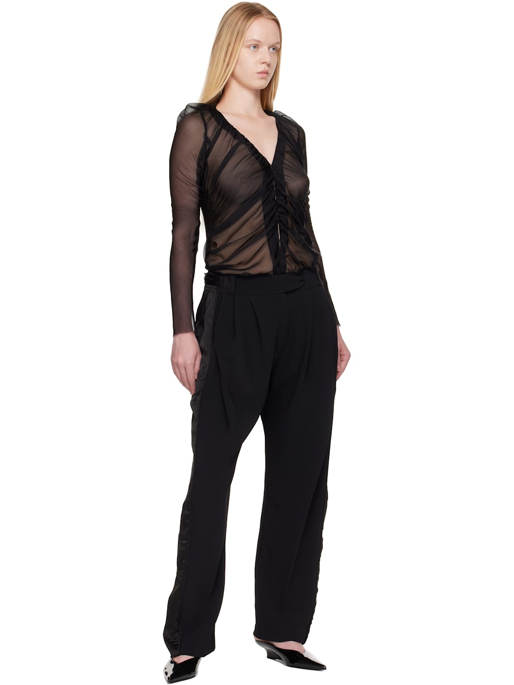 Black Ruched Blouse - 5