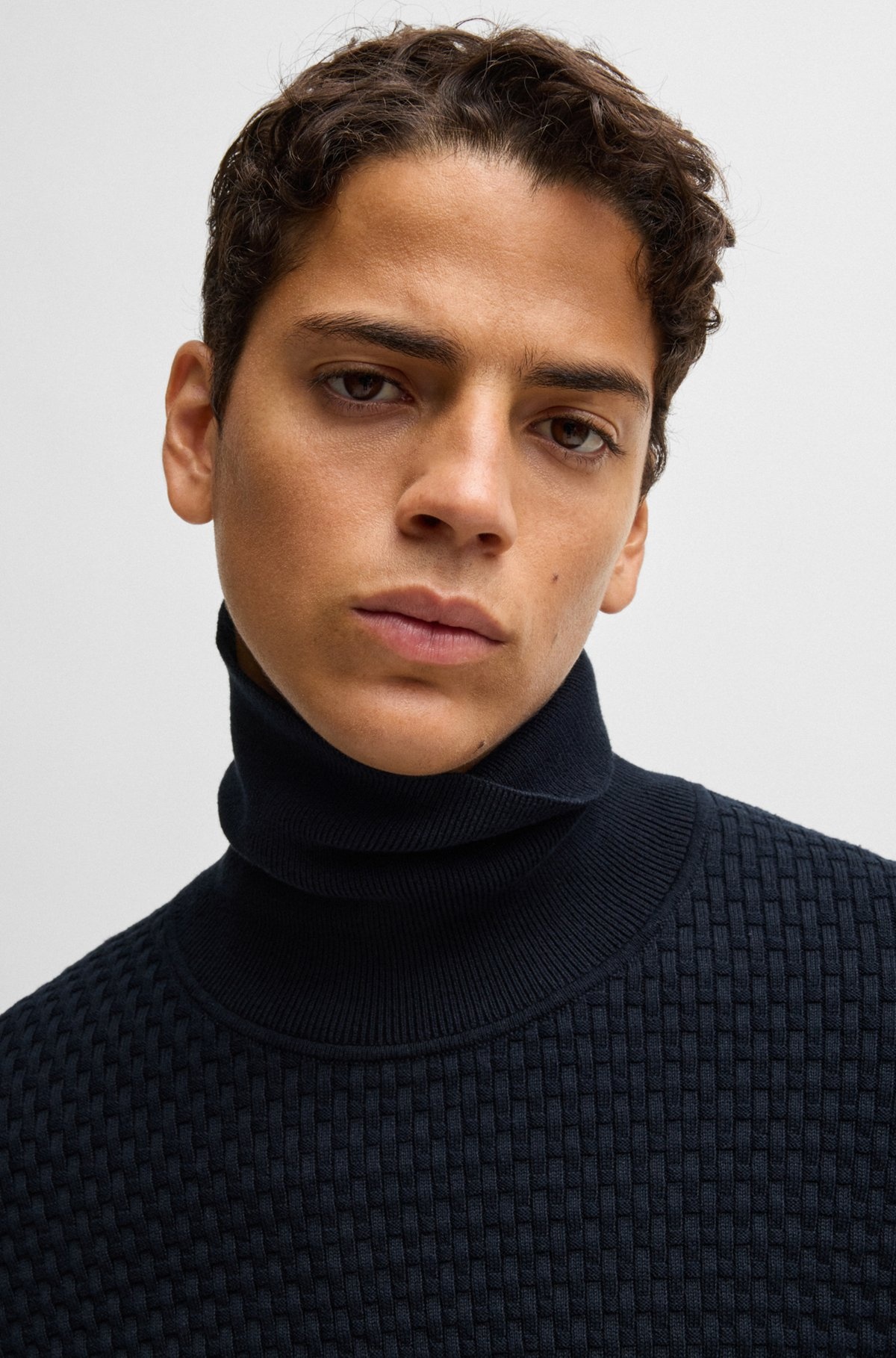 STRUCTURED-KNIT ROLLNECK SWEATER IN COTTON - 3