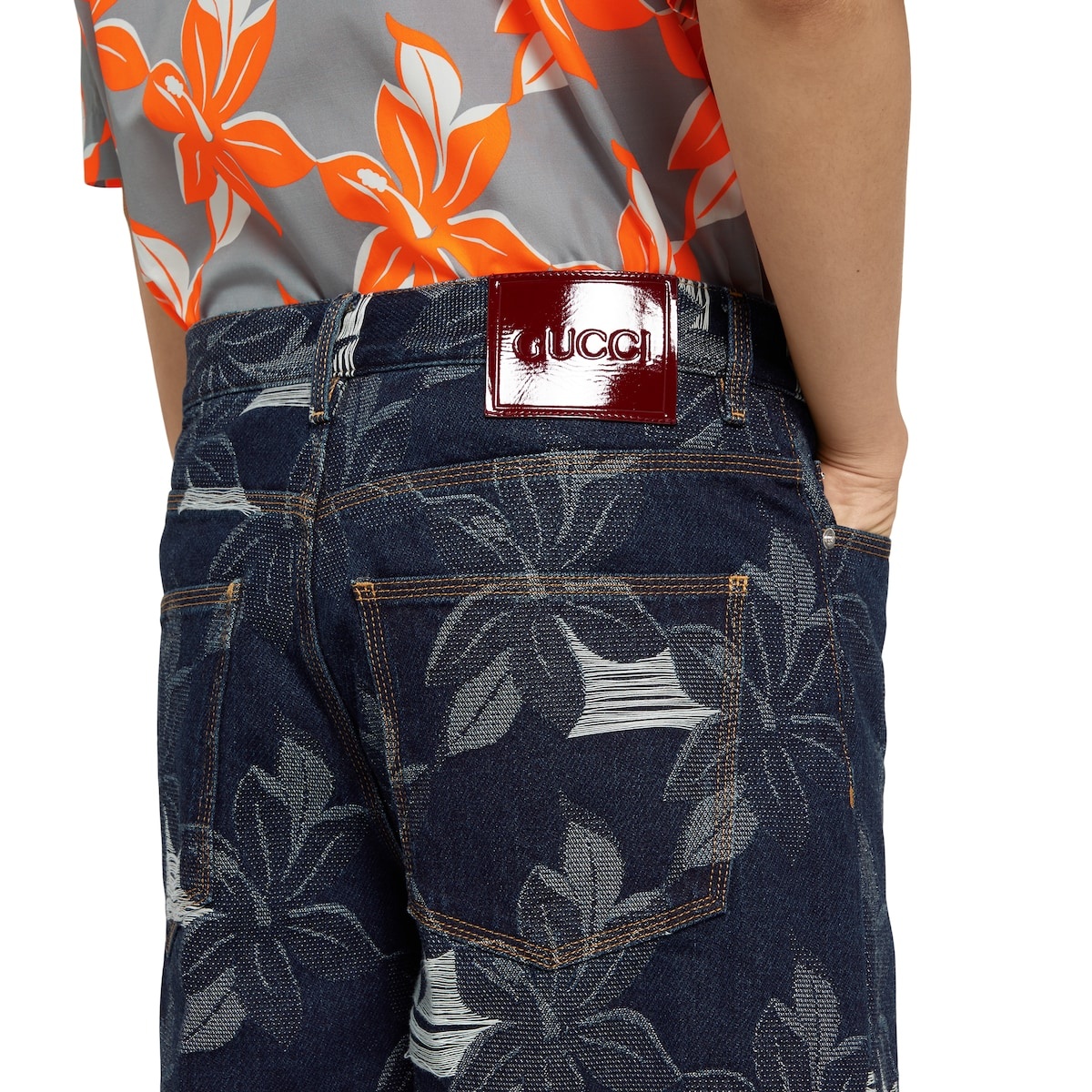 Denim jacquard pant - 5