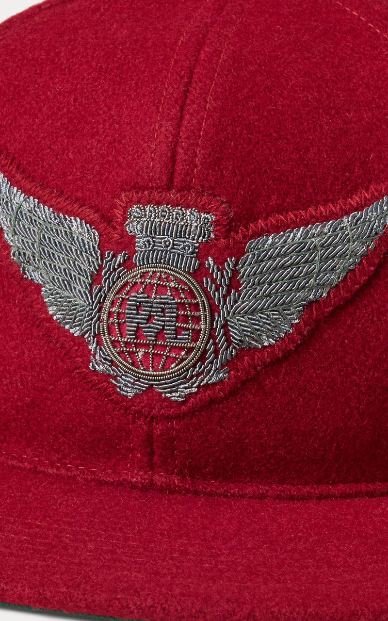 RRL by Ralph Lauren RRL BULLION WOOL-BLEND FELT BALL CAP DEEP RED outlook