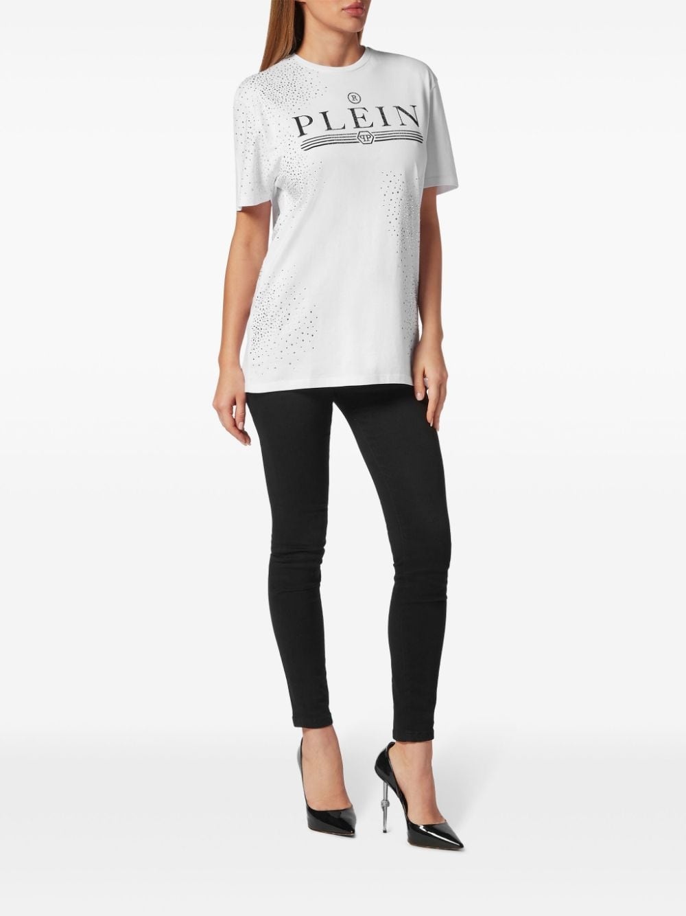 crystal-embellished cotton T-shirt - 2