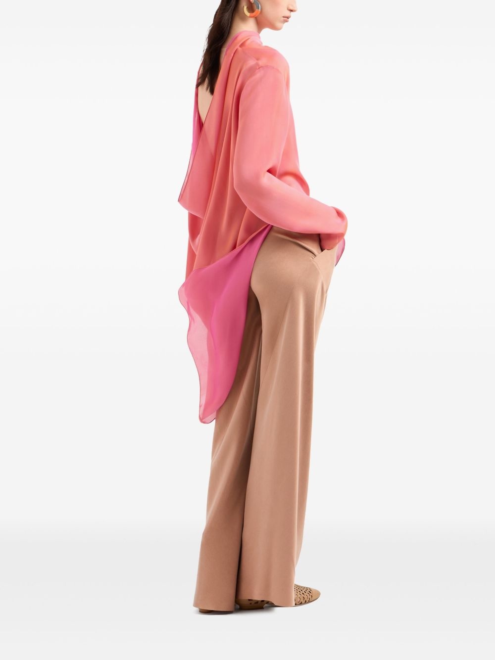 drap-detailing blouse - 2