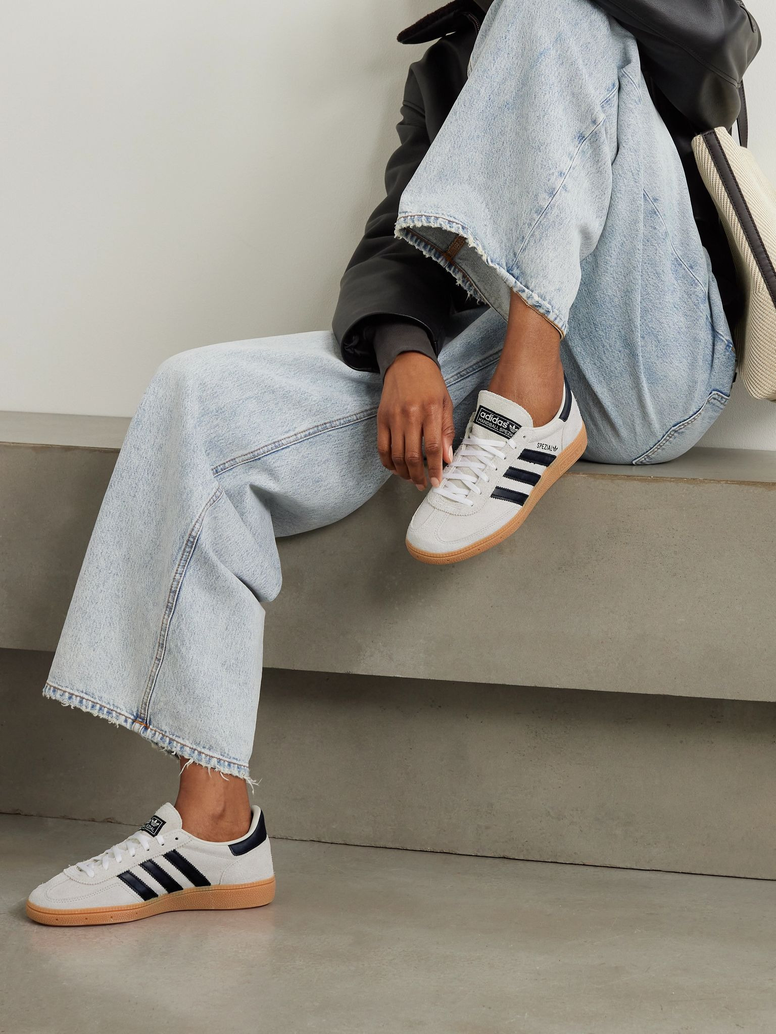 Handball Spezial leather-trimmed suede sneakers Gray - 2