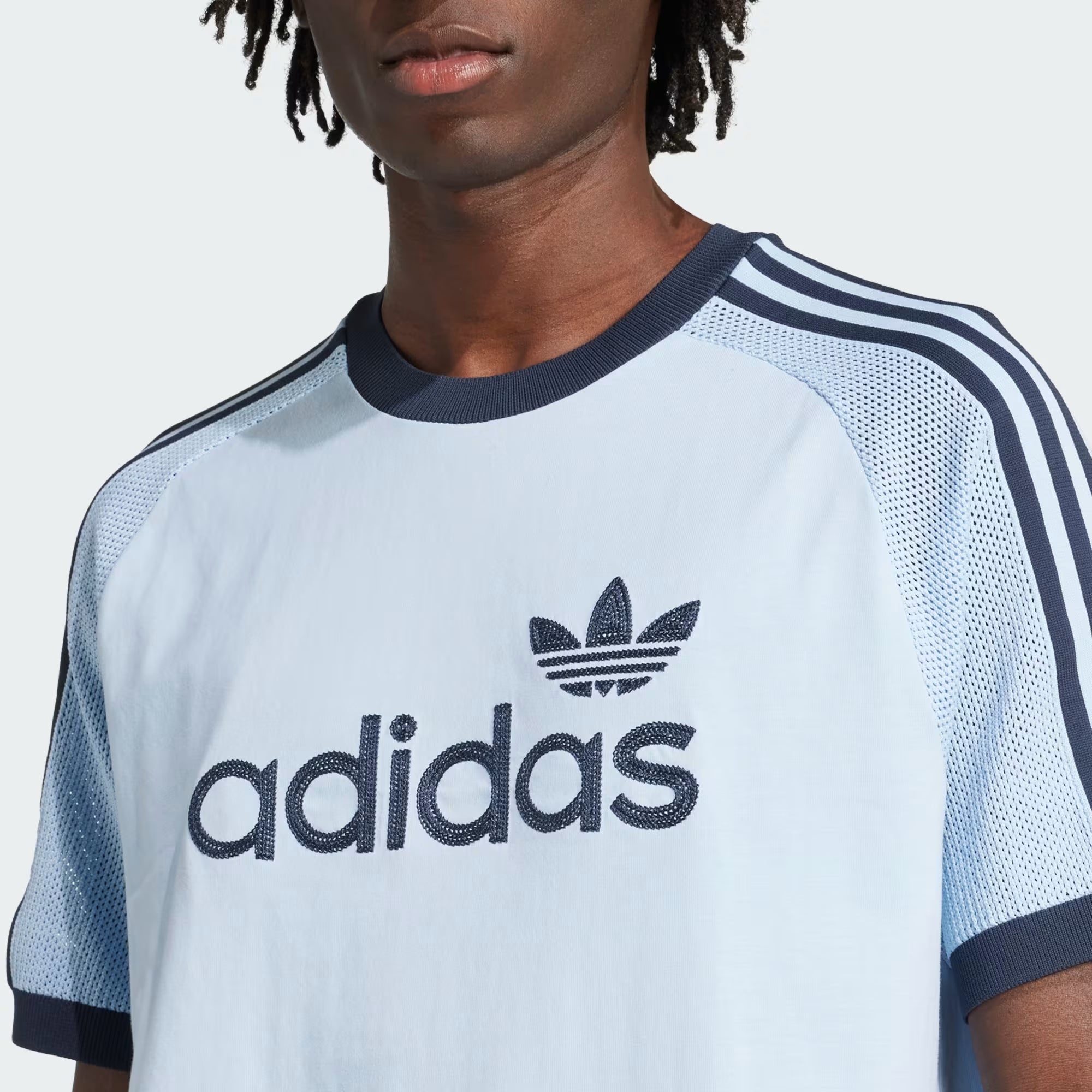 adidas Premium Knitted T-Shirt 'Clear Sky' JN5557 - 4