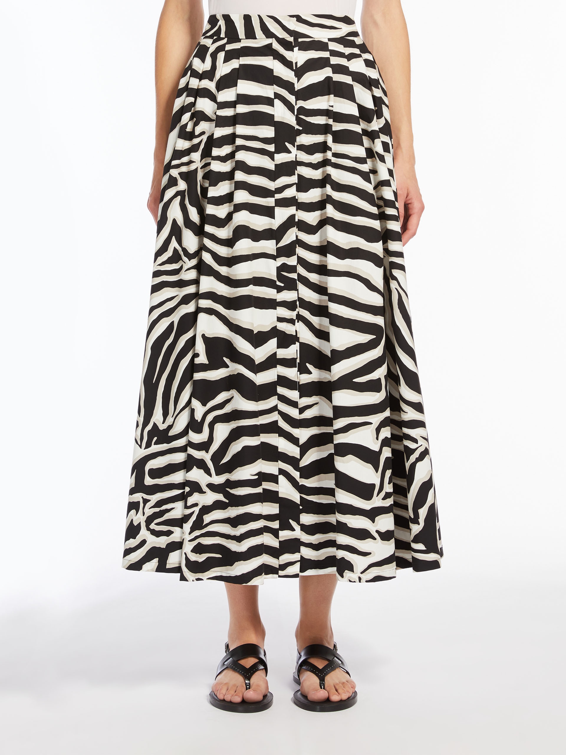 NICHOLS Pleated printed cotton skirt - 3