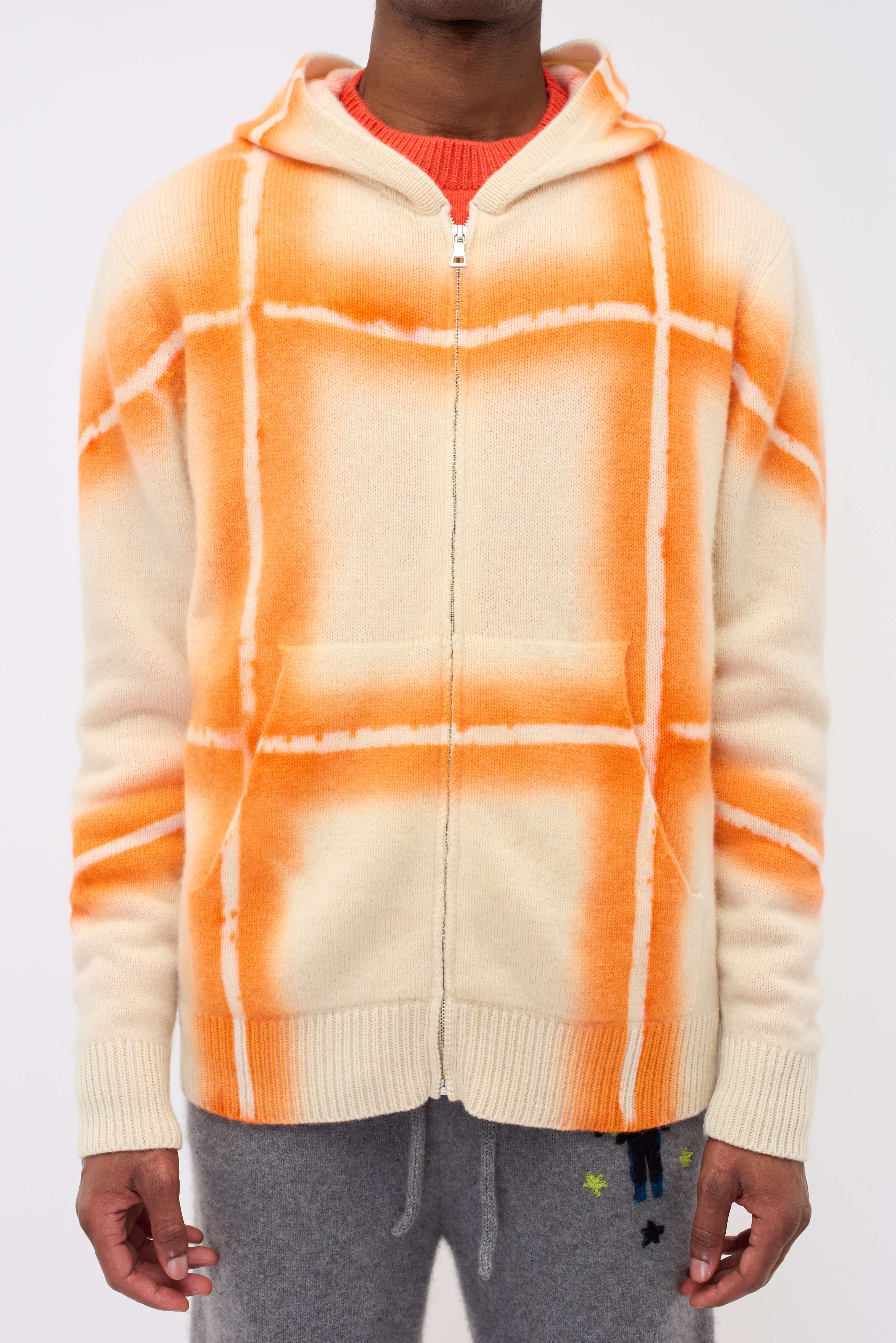 PLAID DYE ZIP HOODIE - 4