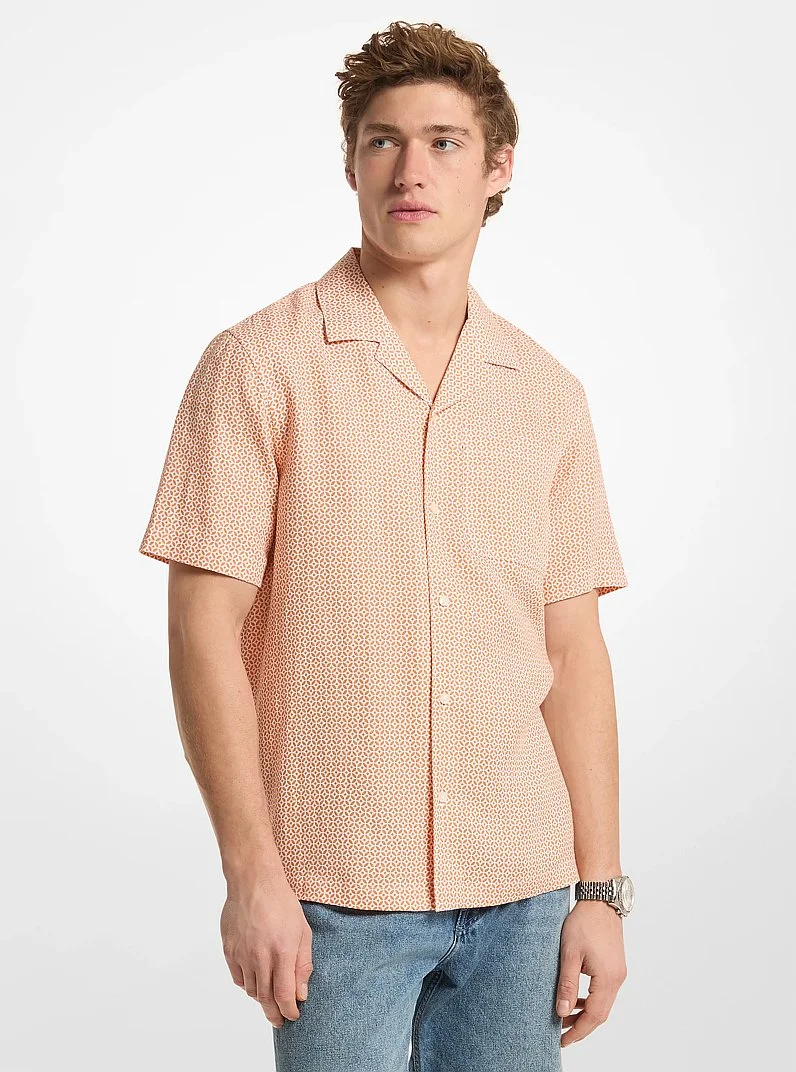 Tile Print Linen Shirt - 1