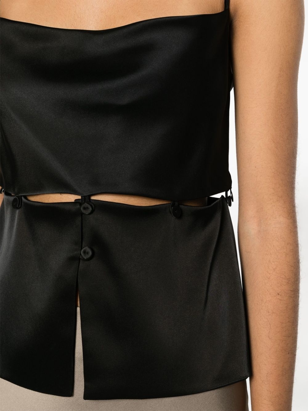 modular peplum-waist satin tank top - 5