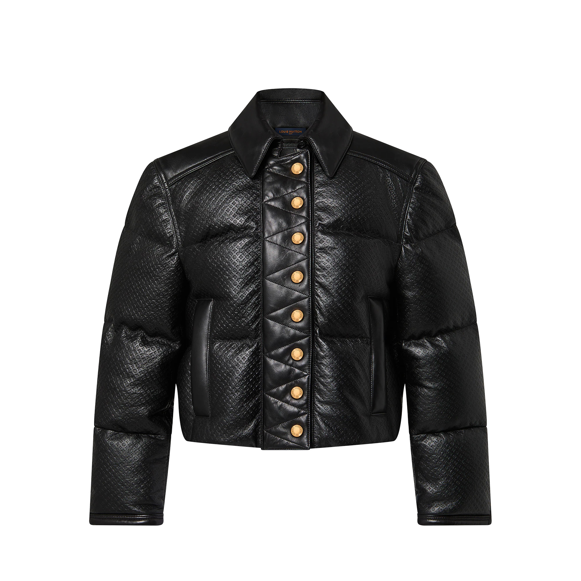 Monogram Leather Padded Boxy Jacket - 1