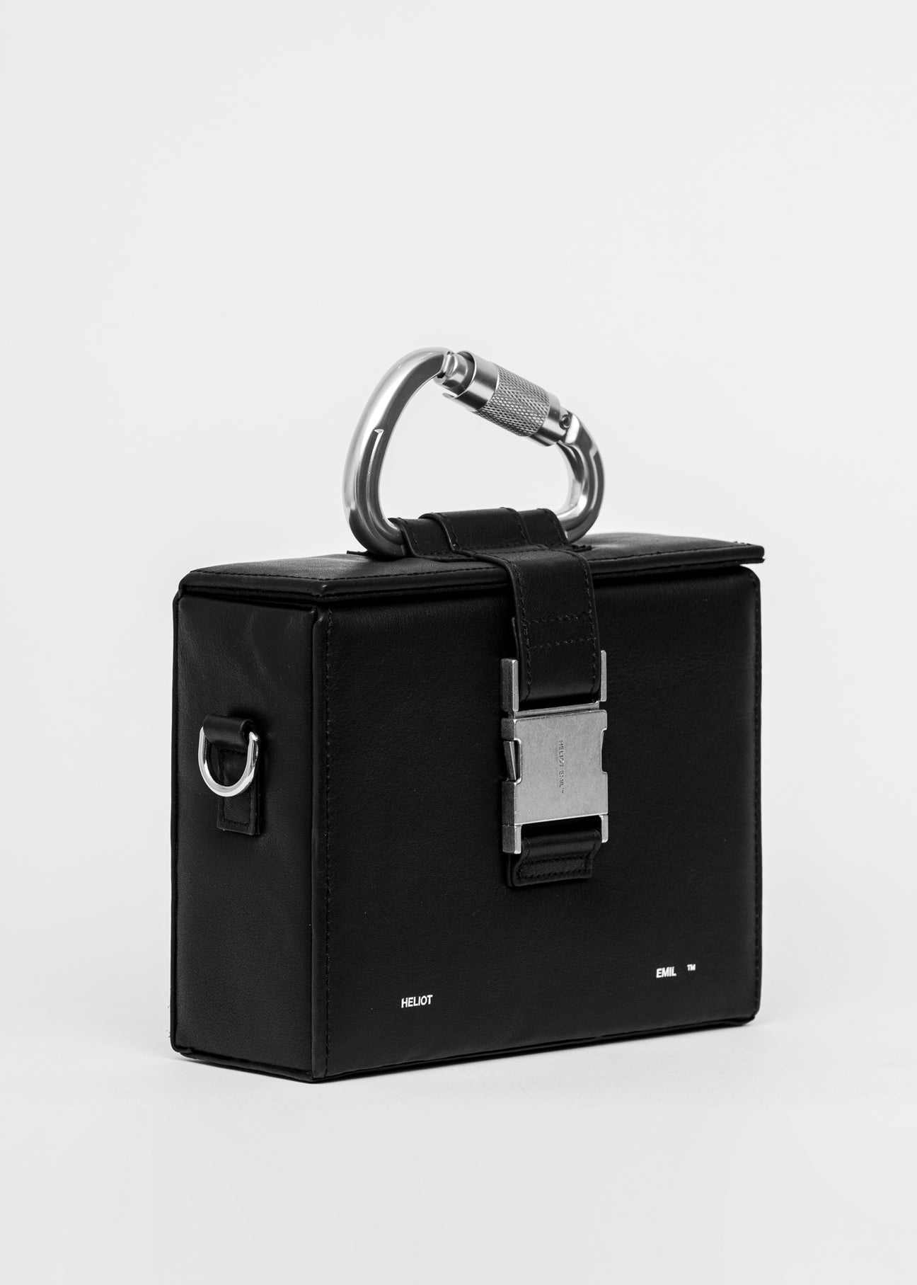 BLACK LEATHER CARABINER BOX BAG - 6