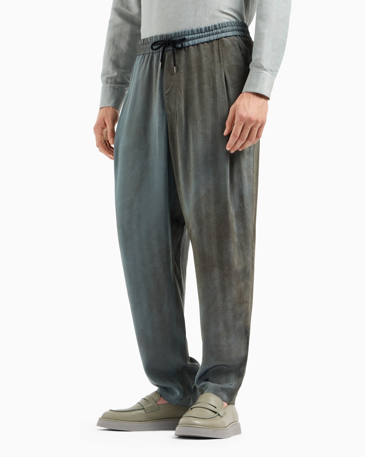 VISCOSE CANVAS FLAT-FRONT TROUSERS - 4