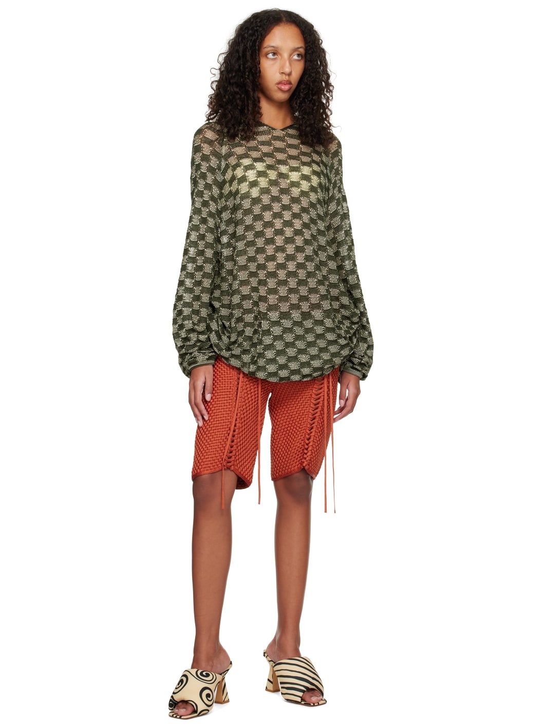 SSENSE Exclusive Green & Off-White Hoodie - 4