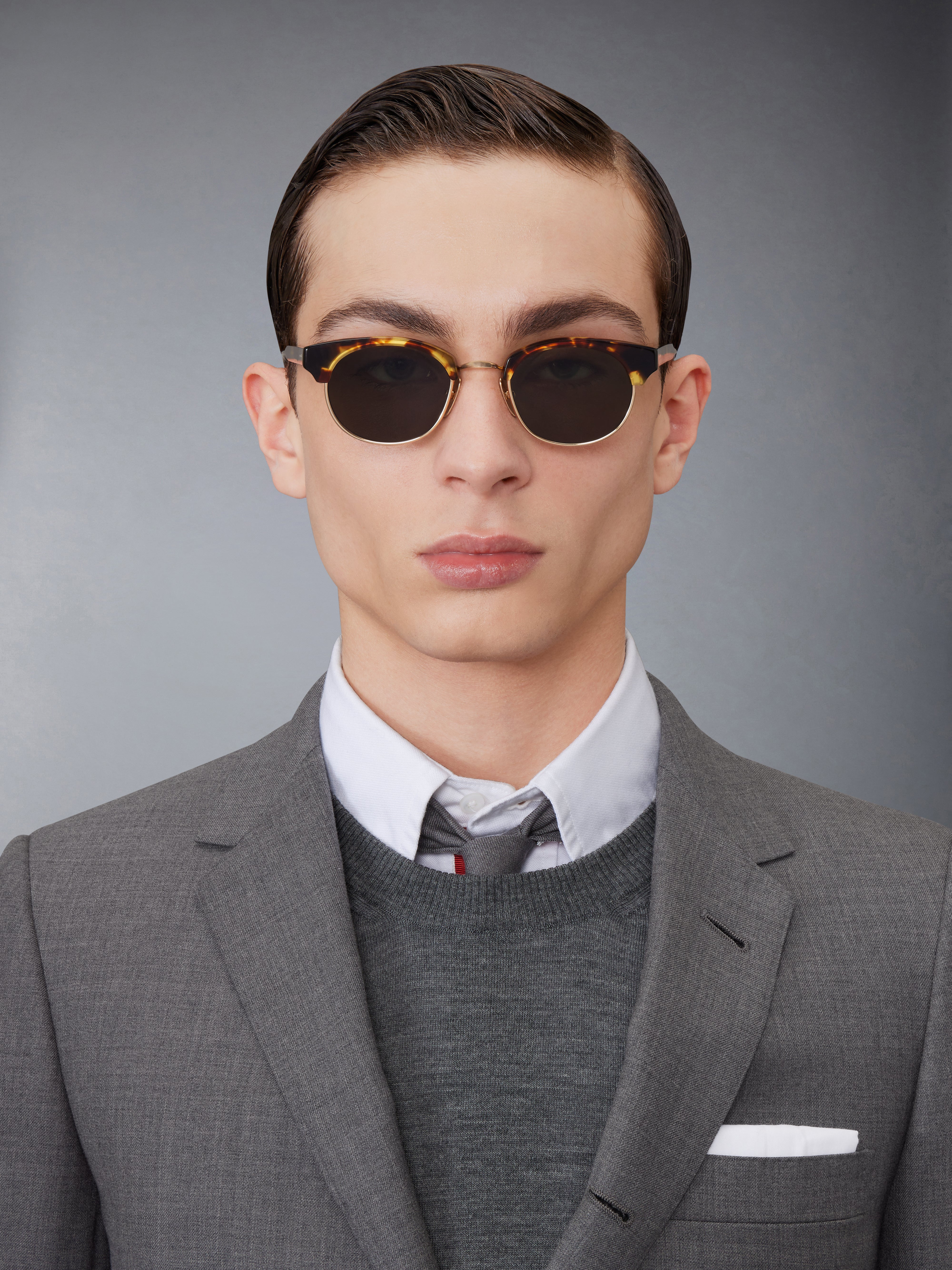 Tortoise Acetate And Titanium Oval Sunglasses - 3