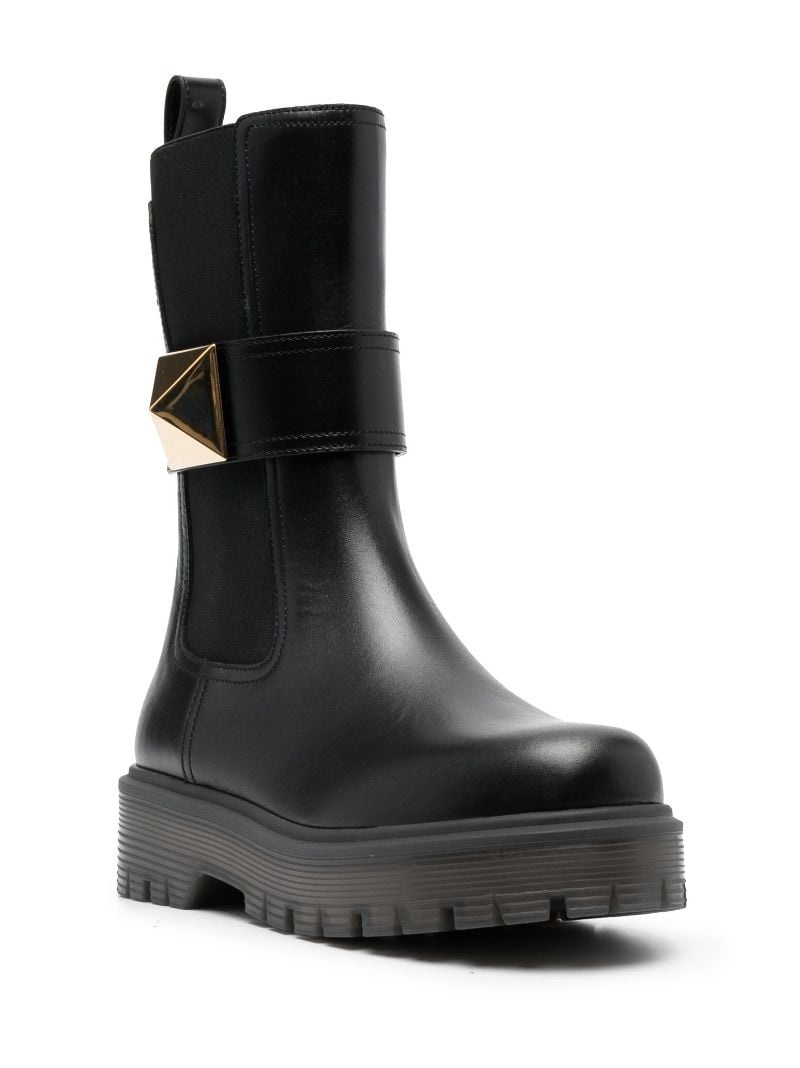 stud-embellished leather boots - 2