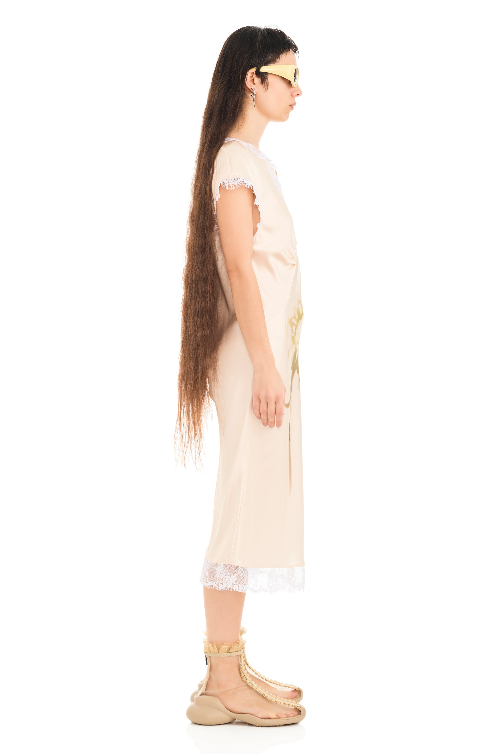 BUTTER FADED FLOWER WATERLILY MIDI DRESS - 5