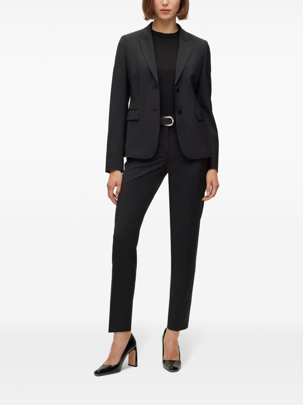 notched-lapel wool blazer - 2