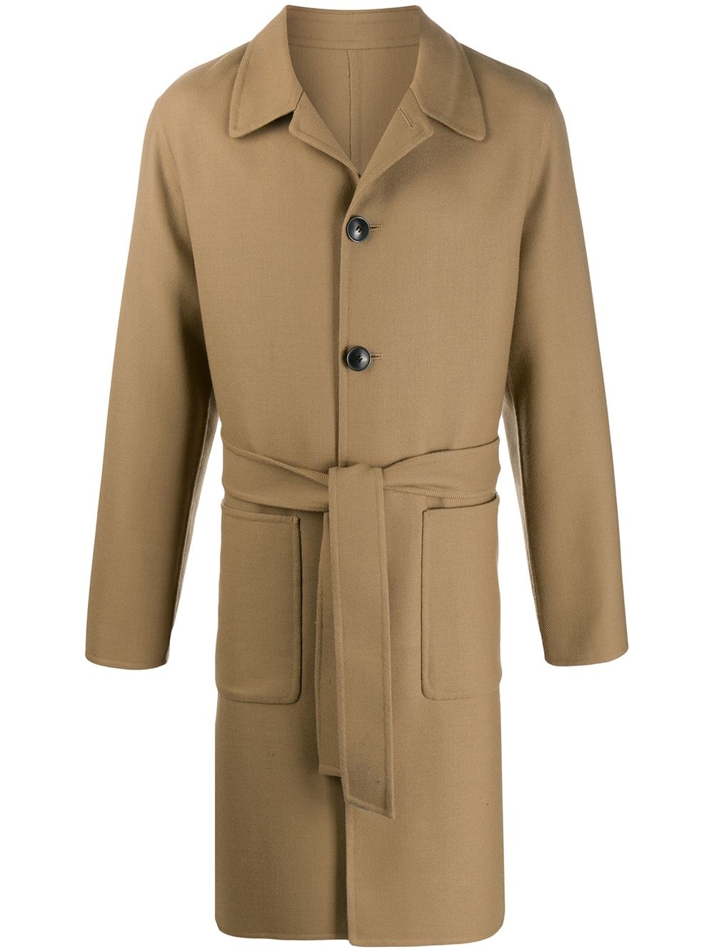 unstructured belted car coat - 1