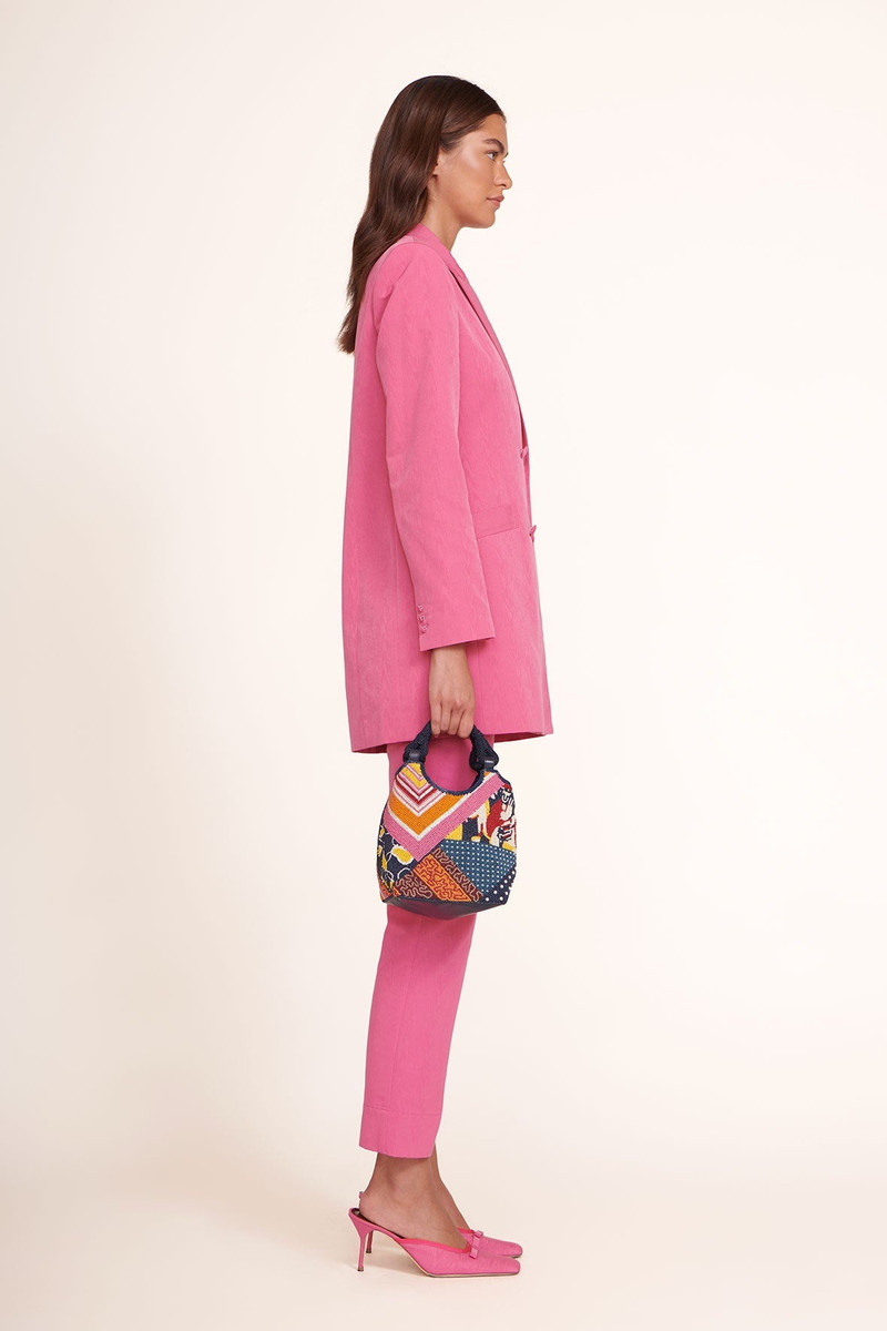 STAUD BEADED COTE BAG PATCHWORK FOULARD 6