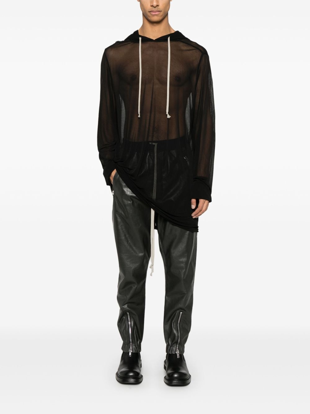 semi-sheer hoodie - 2