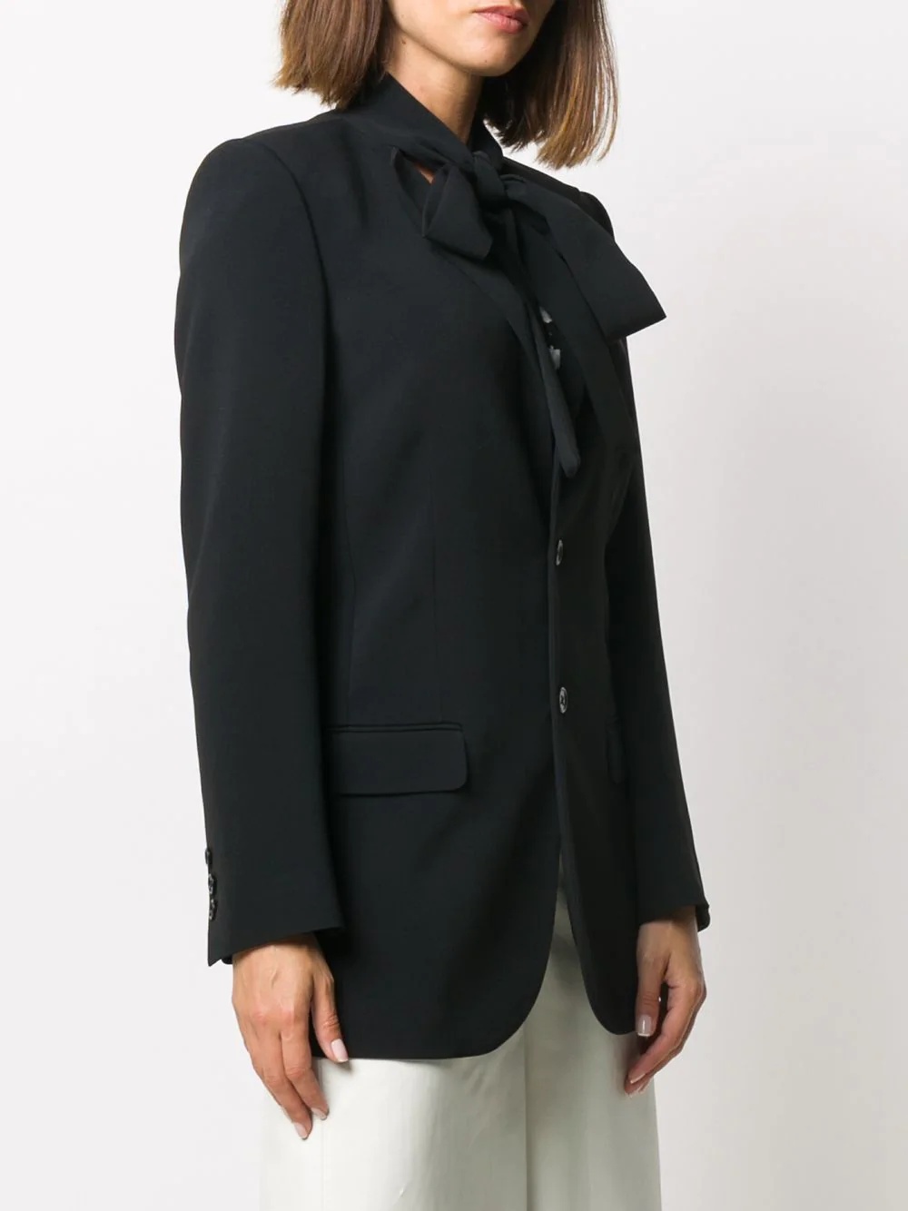 pussy-bow fastening blazer - 3