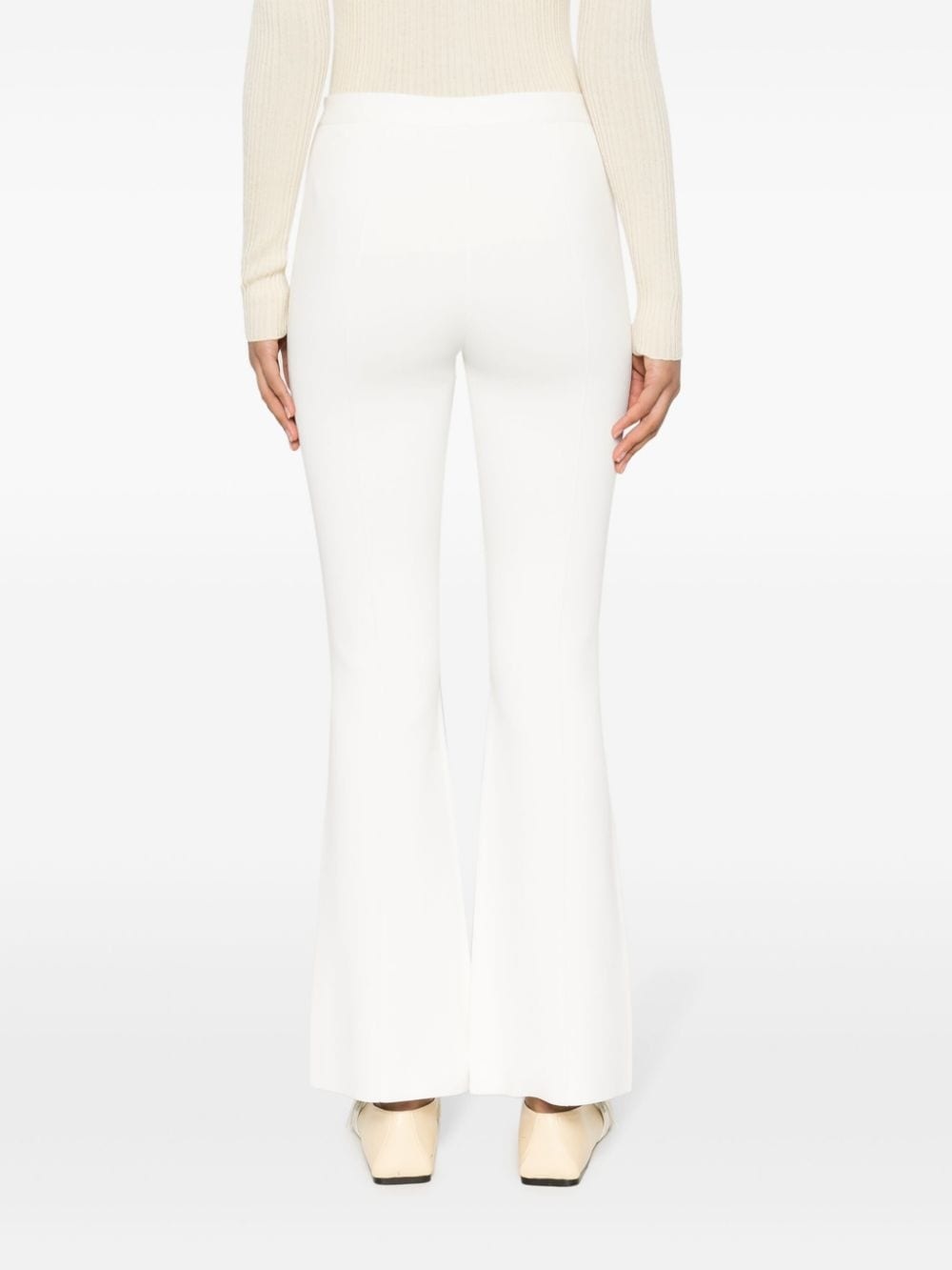 pleat-detail flared trousers - 4