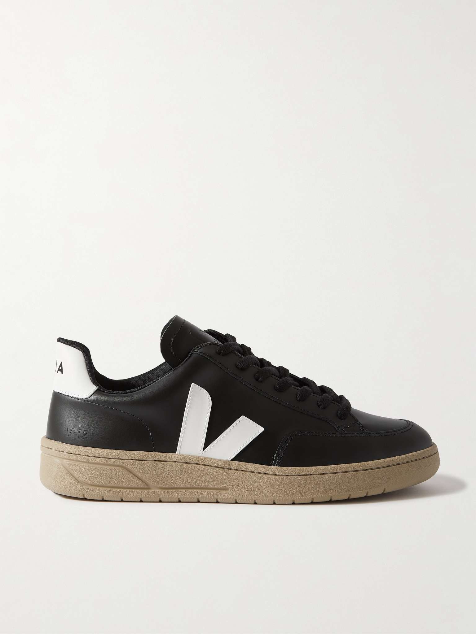 V-12 Rubber-Trimmed Leather Sneakers - 1