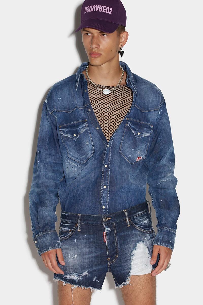 GOTH SURFER DARK RIPPED WASH SEXY 70'S SHORTS - 3