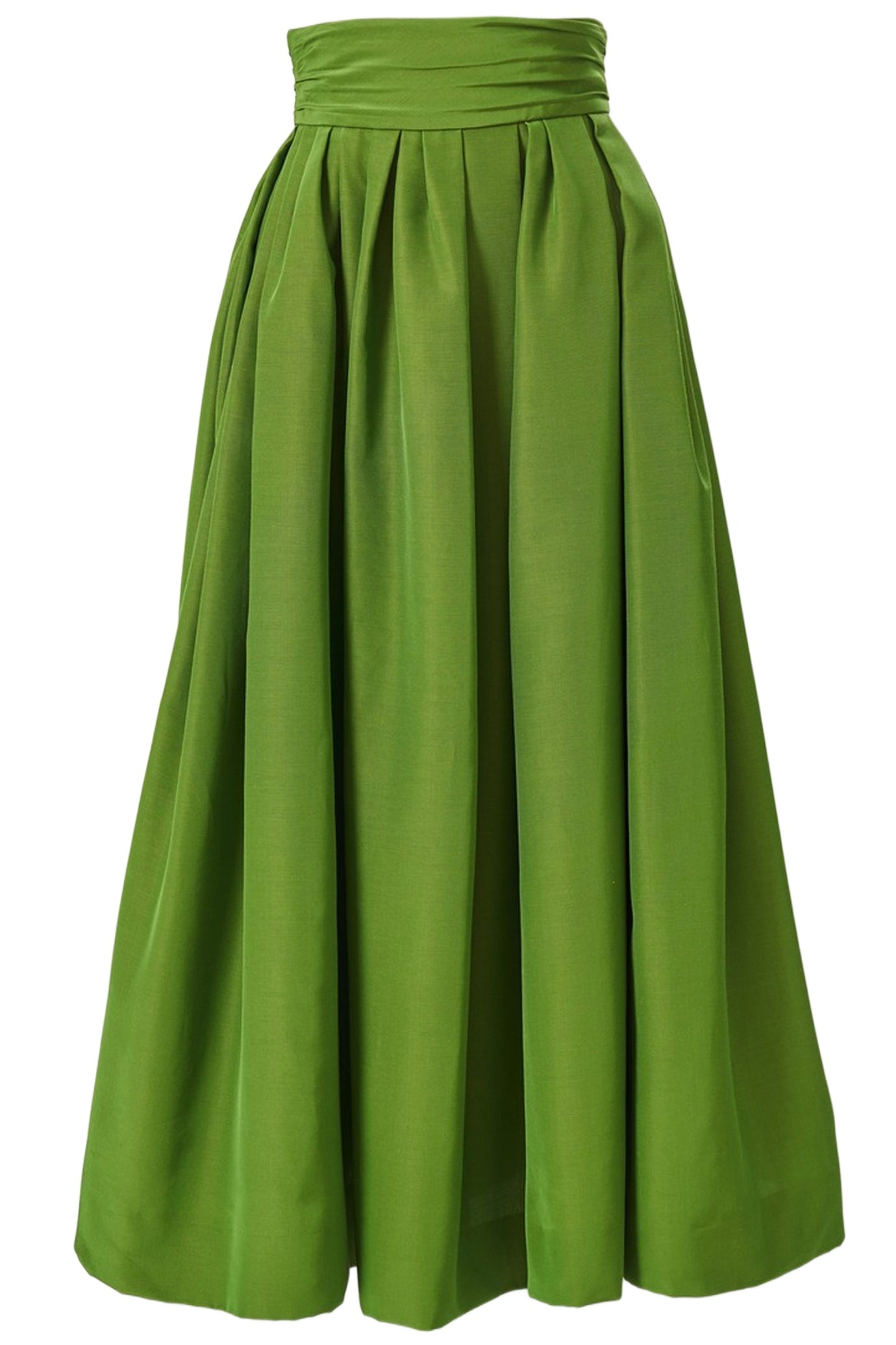 CUMMBERBUND-WAIST MIDI SKIRT - 1
