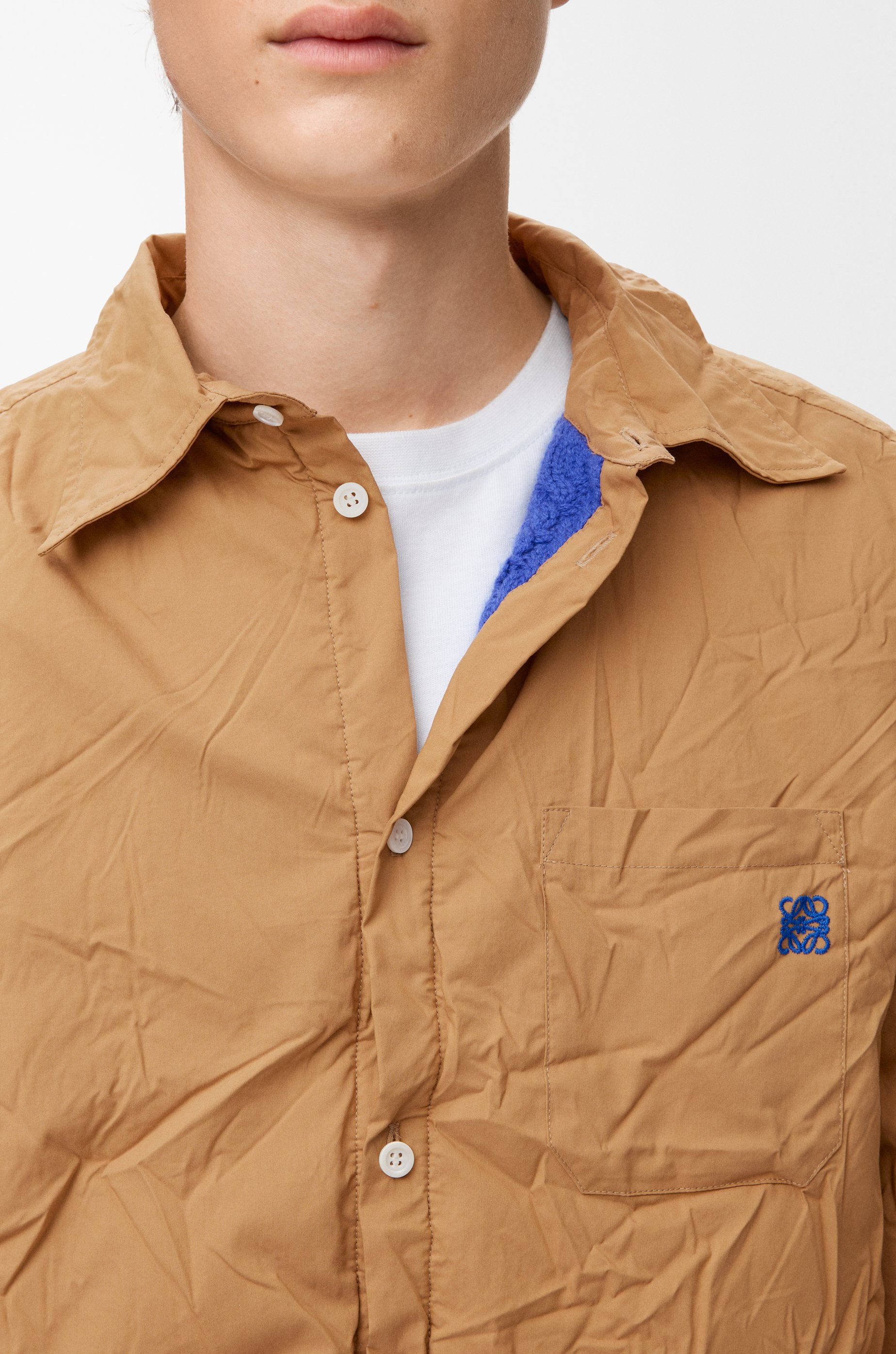 Hybrid shirt in cotton blend and wool - 5