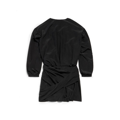 BALENCIAGA Women's V-neck Mini Dress in Black outlook