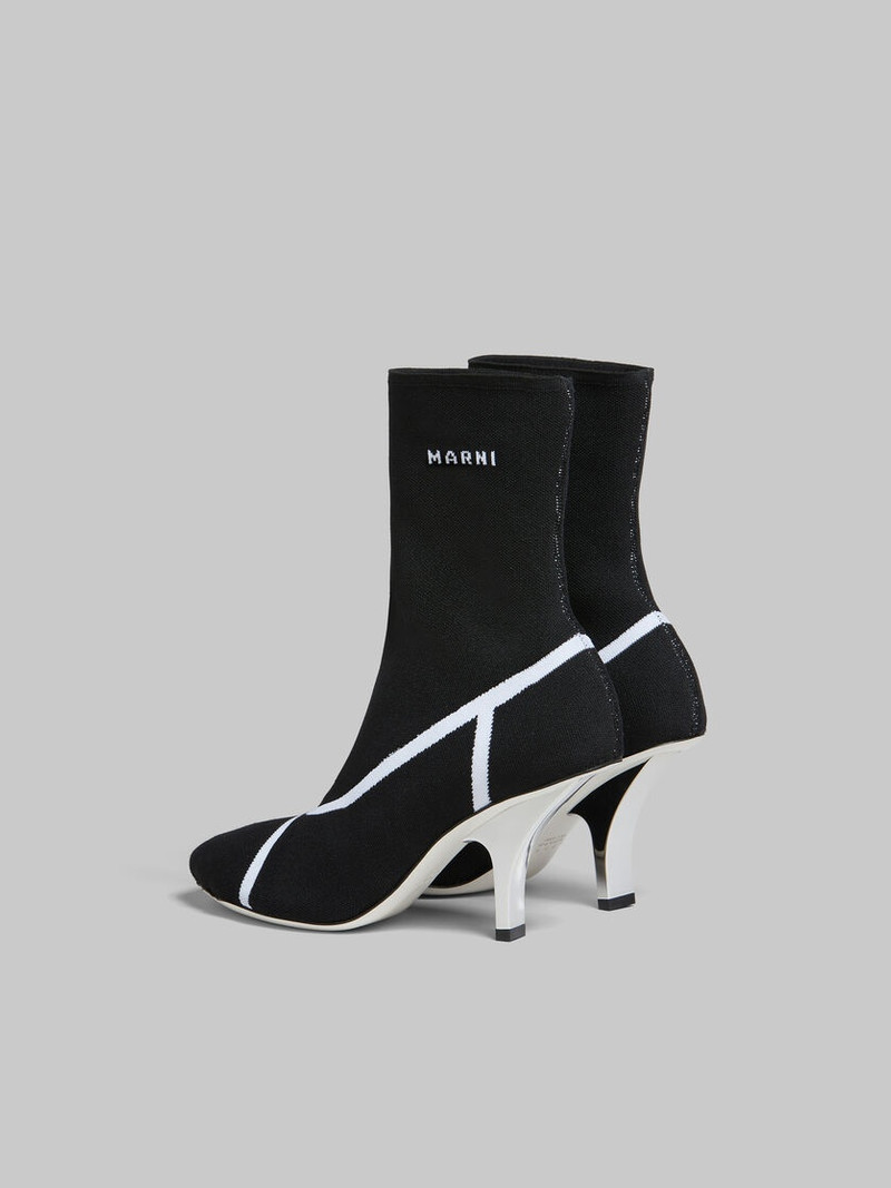 Marni BLACK STRETCH KNIT FANCY SOCK BOOT outlook