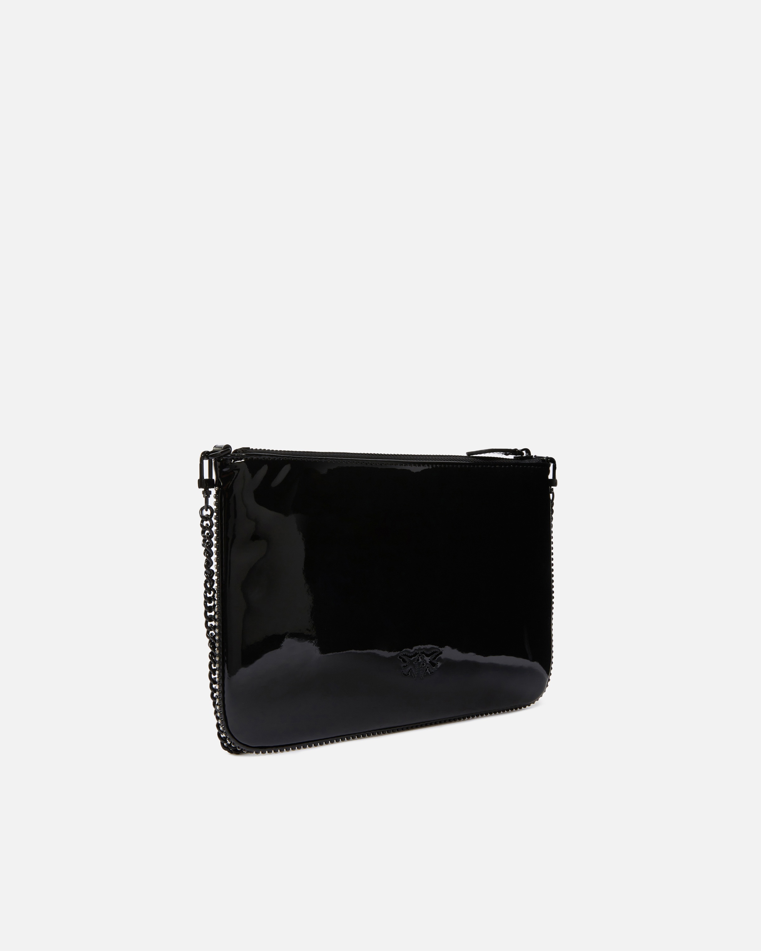 GLOSSY HANDBAG WITH RHINESTONES AND SHOULDER STRAP - 2