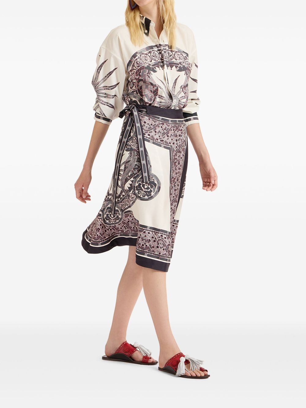 silk pareo skirt - 2