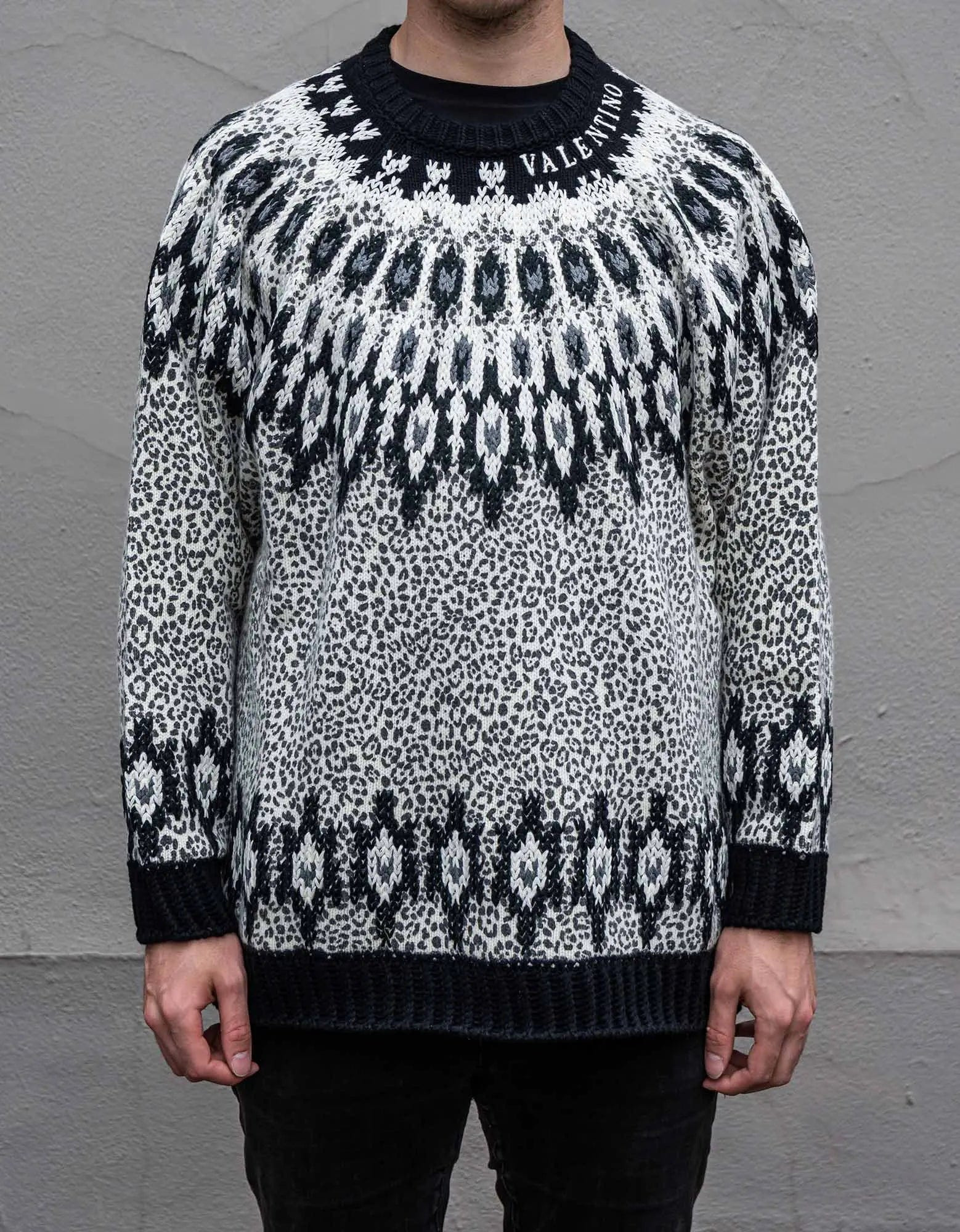 Valentino Animalier Graphic Wool Sweater - 7