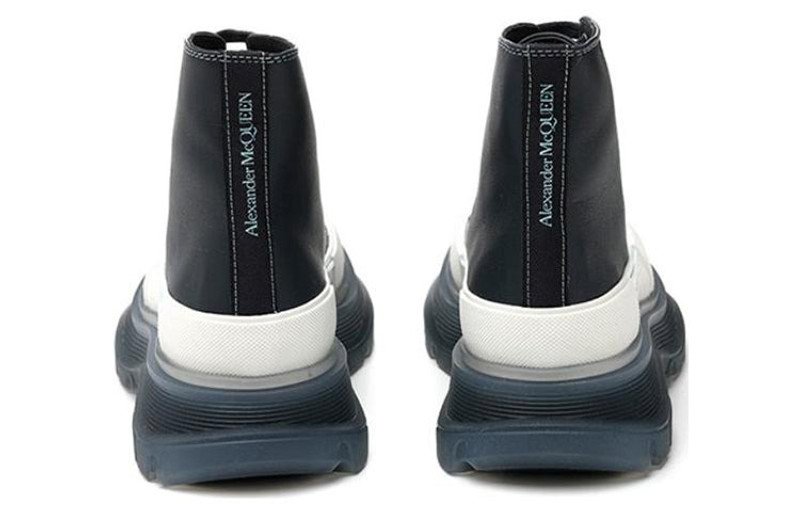 Alexander McQueen (WMNS) Alexander McQueen Tread Slick Lace-Up Boots 'Navy White' 702041WHZ6D1137 outlook