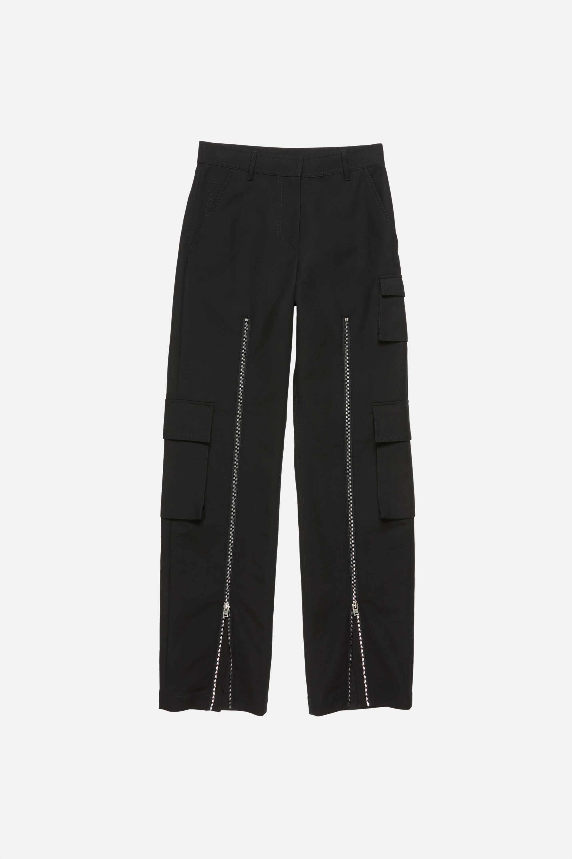 Layered satin trousers - Black - 6