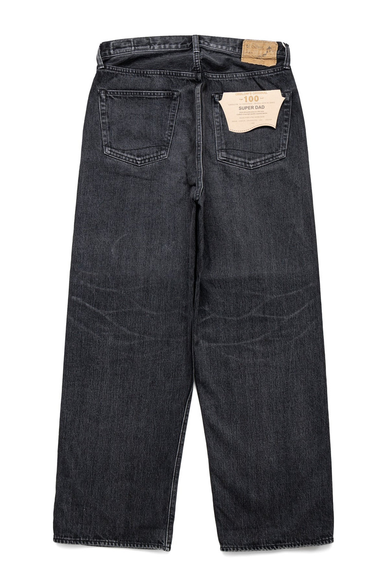 orSlow Super Dad Jeans Black Selvedge Denim - Stone Wash (Blue in Green Exclusive) outlook