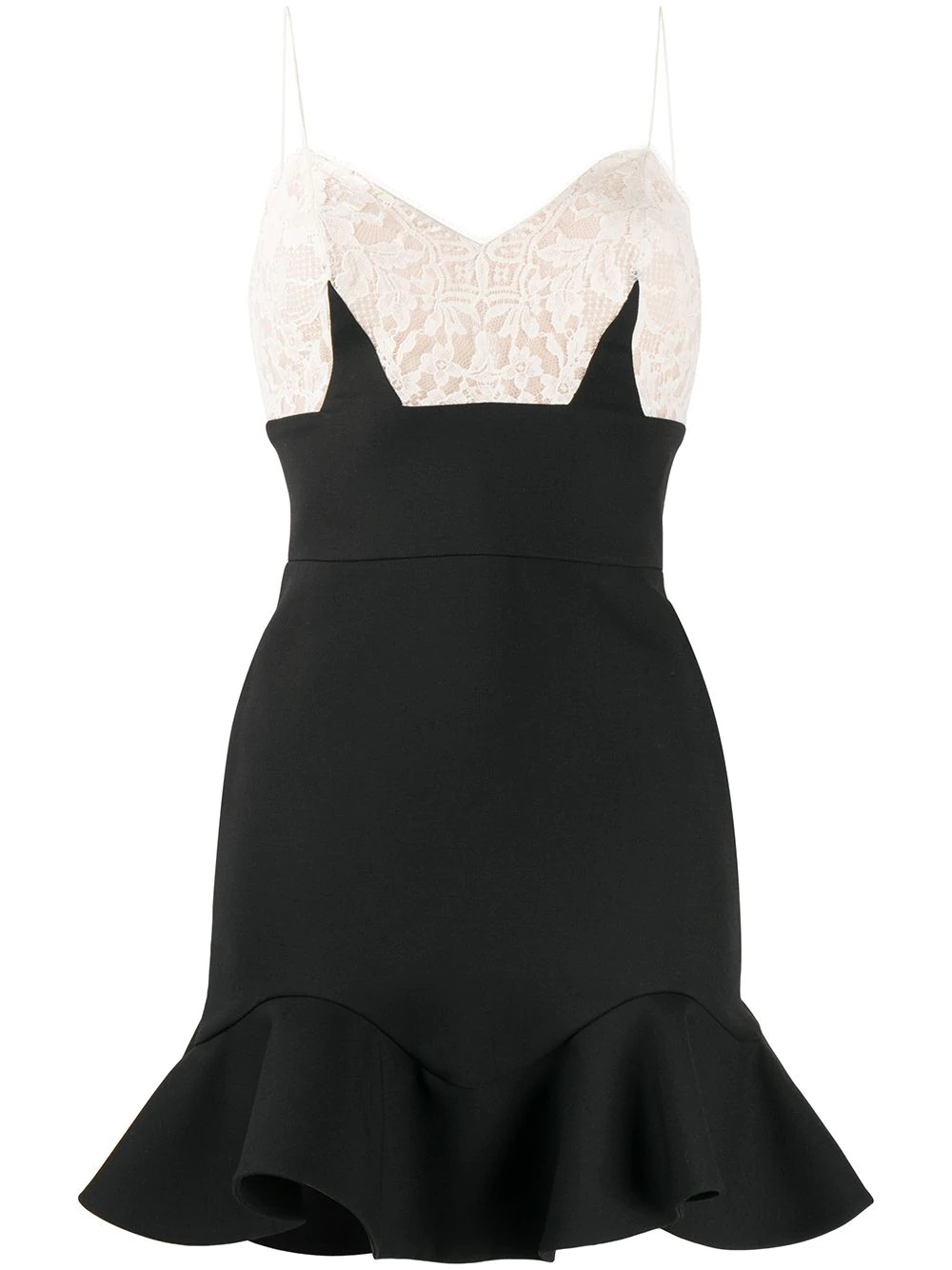 lace top fitted dress - 1