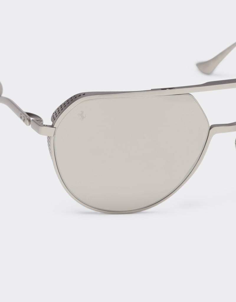 Ferrari sunglasses in matt silver-tone titanium with silver mirror lenses 6