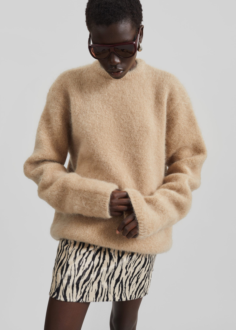 Ellery Mohair Crewneck Sweater - Beige 5