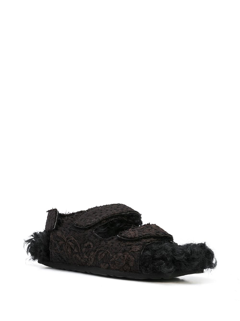 Felix embroidered silk shearling sandals - 2