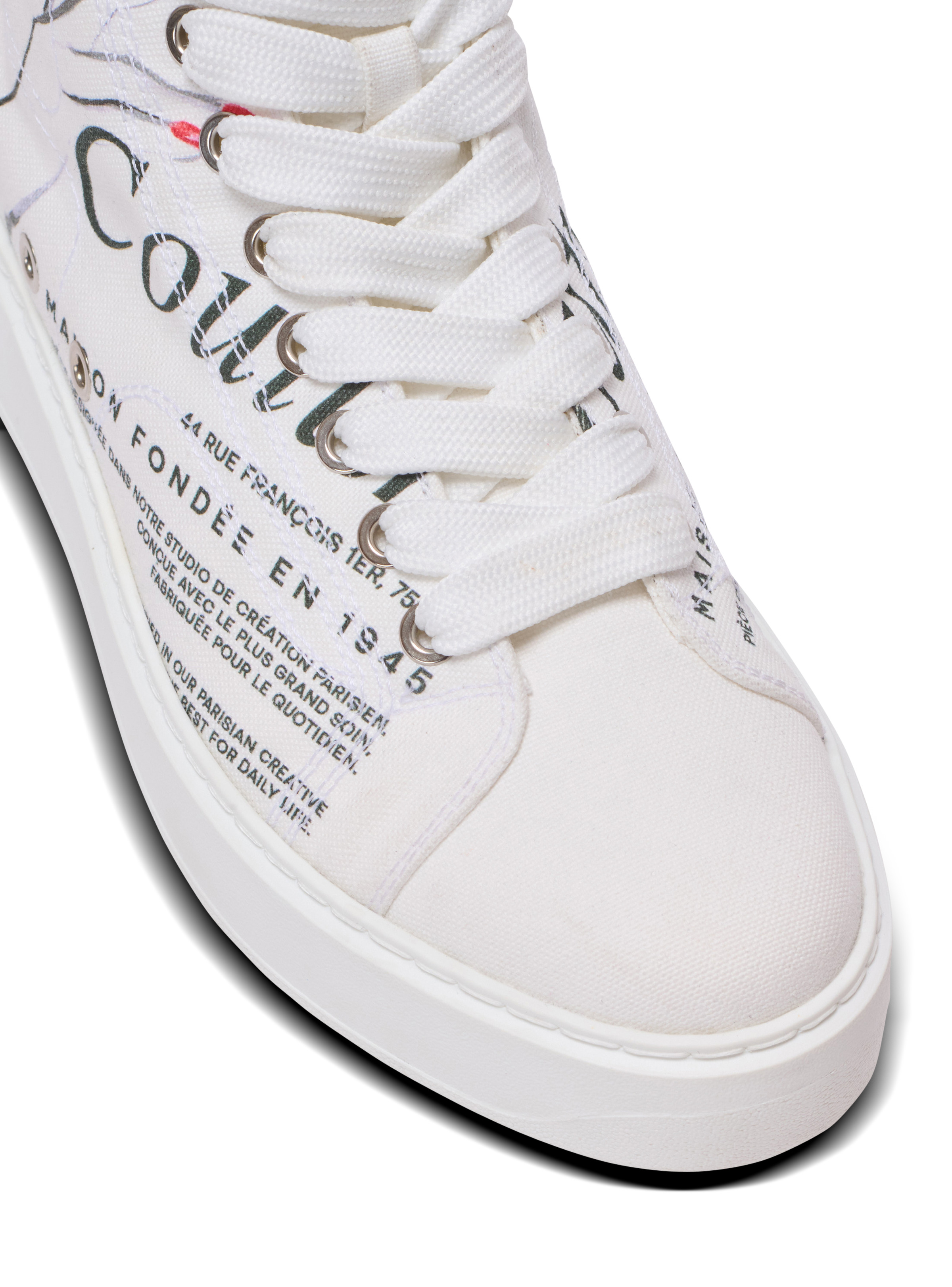 B-Court high-top trainers with Balmain Beauty print - 6