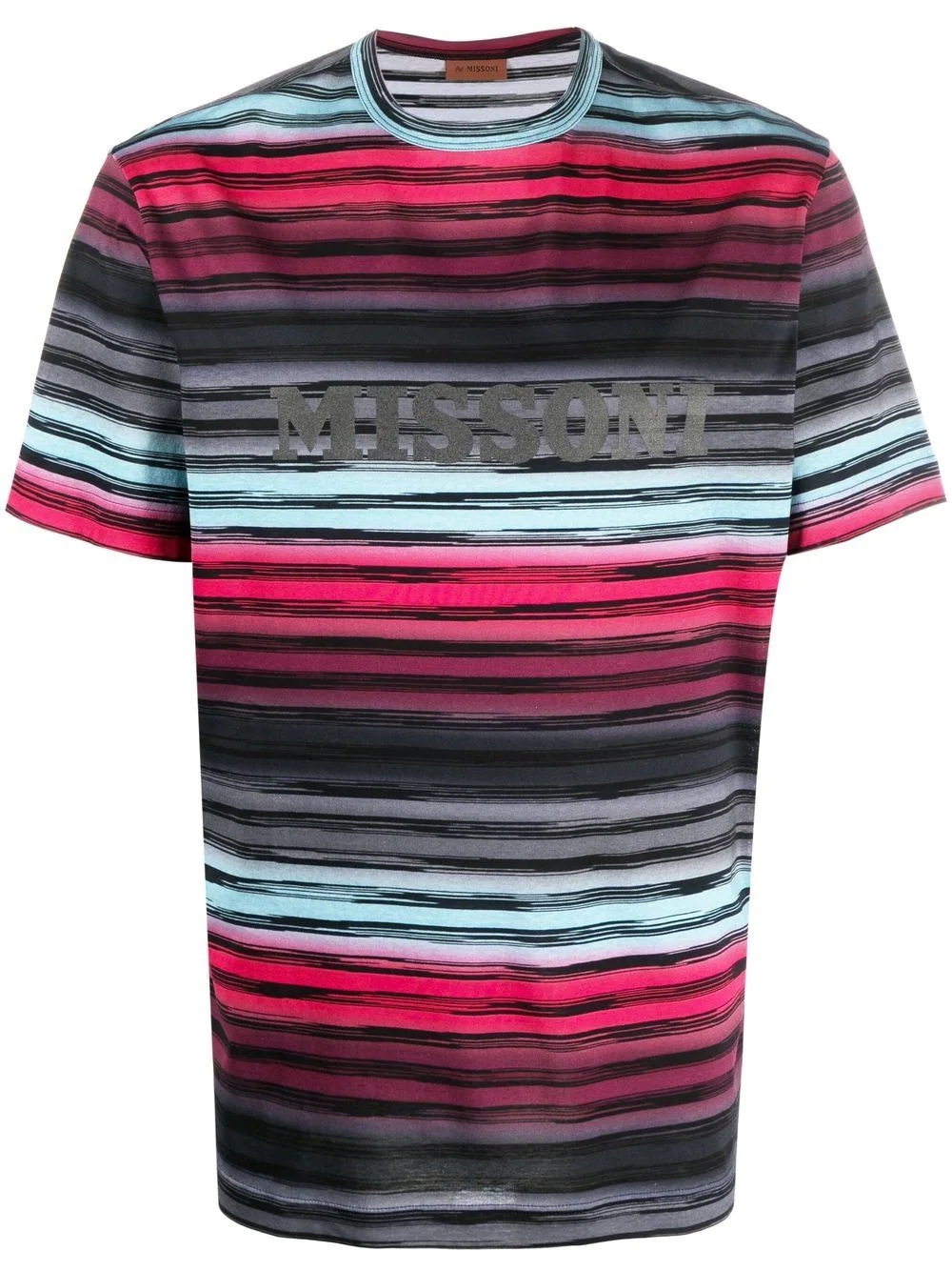 striped logo-print T-shirt - 1